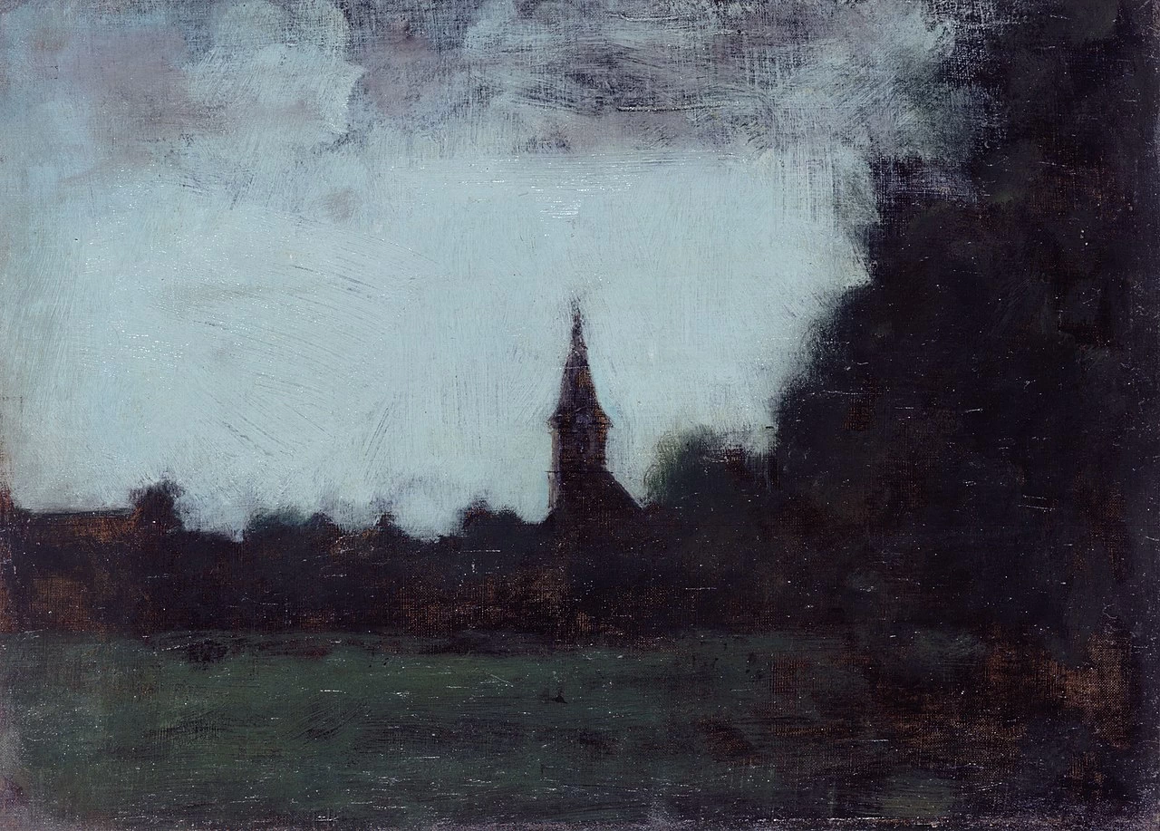 Paesaggio dell'Alsazia, il campanile di Bernwiller - Musée des beaux, arts de la ville de Paris